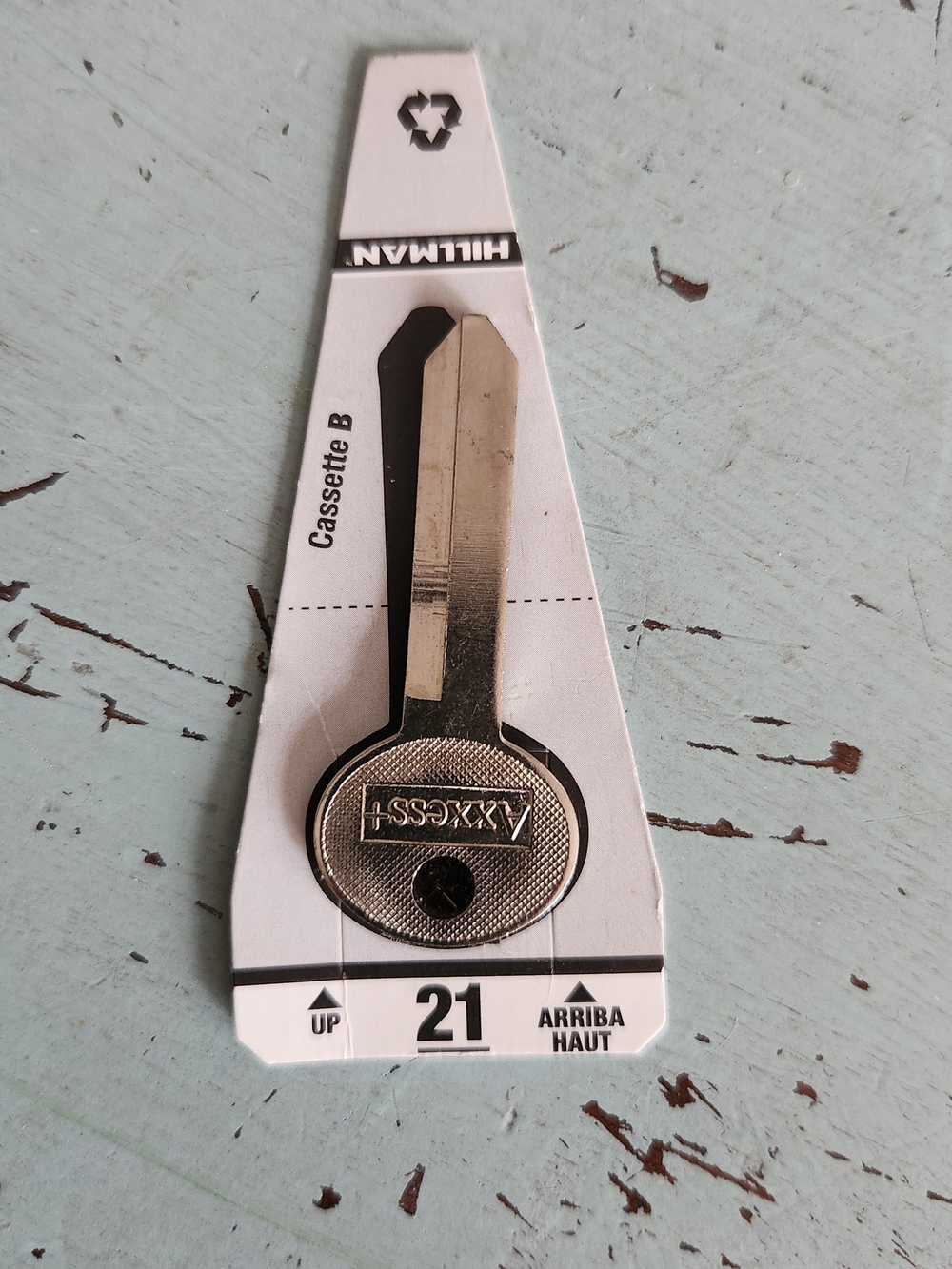 (19) Hillman Cassette B Key 21